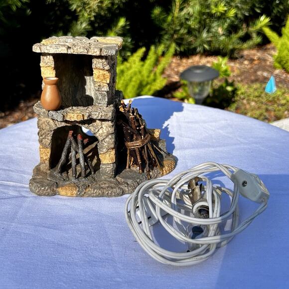 Retired 1998 Fontanini Lighted Fireplace 94802 Village Heirloom Nativity40 - Picture 4 of 15